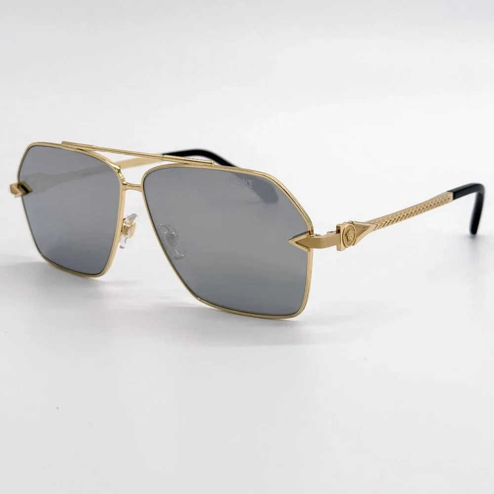 NEW VERSACE SUNGLASSES VE2284 1002/6G GOLD MEN EYEWEAR VE2284 10026G